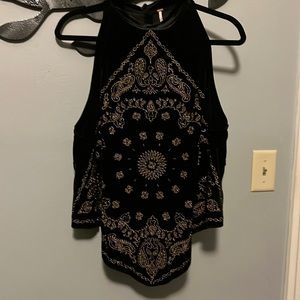 Free People Handkerchief Hemline High neck angled tank